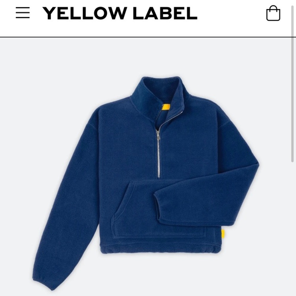 New Yellow Label Co. Polar Quarter Zip crop in Blue, Size S